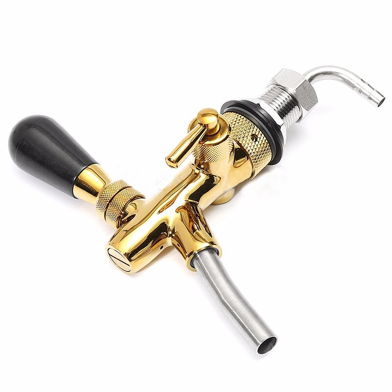Rvs Golden Verstelbare Tapbier Kraan G5/8 Schacht Chrome Gold Plating Voor Kegerator Tap Bar Keuken
