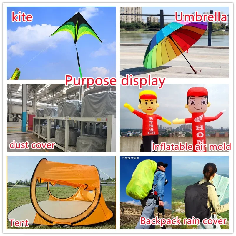 190t Polyester Taff Pu Beschichtung leichte wasserdichte Regenschirm Zelt Stoff Wind dicht und staub dicht Stoff Drachen Farbe Flagge Stoff