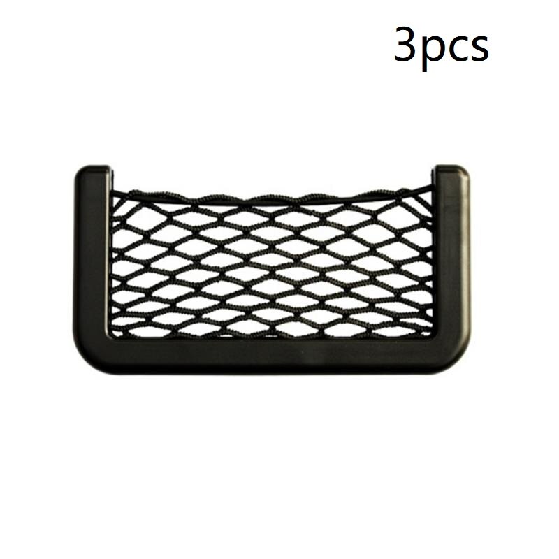 1/3pcs Car Interior Storage Bag Elastic Net Pocket 15*8CM Car Trunk Seat Back Elastic Net Storage Bag Phone Holder Seat Side Net: 3pcs