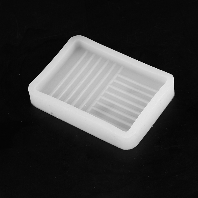 Molde de hormigón de silicona para jabonera Rectangular con molde de cemento hecho a mano de rayas adornos originales Nórdico