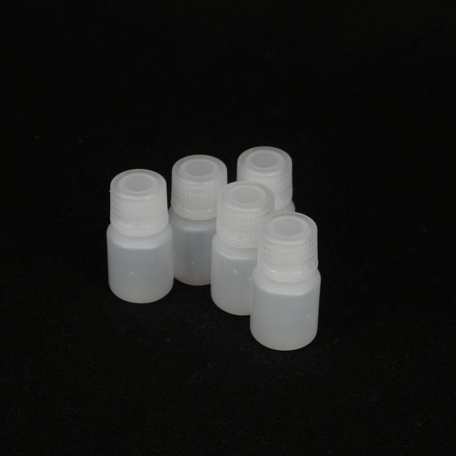 Lot5 15ml White PP Plastic Cylindrical Chemical Container Reagent Bottle