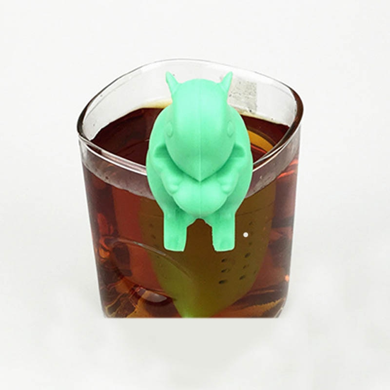 Silicone Tea Strainer cute Squirrel Shape Tea Infuser Reusable Herbal Spice Filter Brewing Tea Device kitchen teapot Accessories