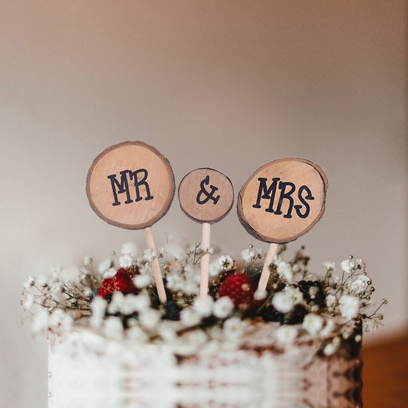 Wooden Mr Mrs Cake Topper Wedding Party Decorations Bride Groom Mr Mrs Sign Topper Bridal Shower Cake Decoratiing Tools: U12
