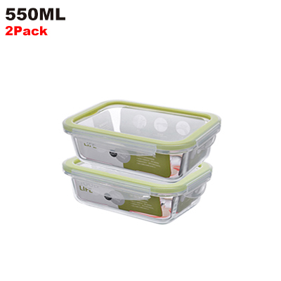 Rectangle glass food container Microwave heated bento meal prep containers Food Storage Box school Lunch box for kids