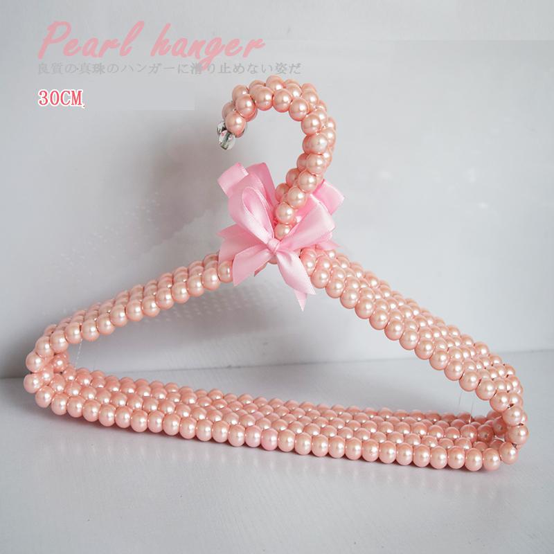 10pcs/lot 30cm/20cm Children Plastic Pearl Hanger Baby Hangers For Clothes Kids Plastic Cloth Hanger Child Clothes Rack