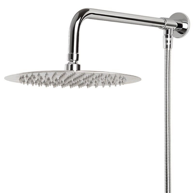 Luxury Bathroom Rainfall Overhead Shower Head, Stainless Steel, Ultra Thin Rain Showerhead with Removable Water Restrictor