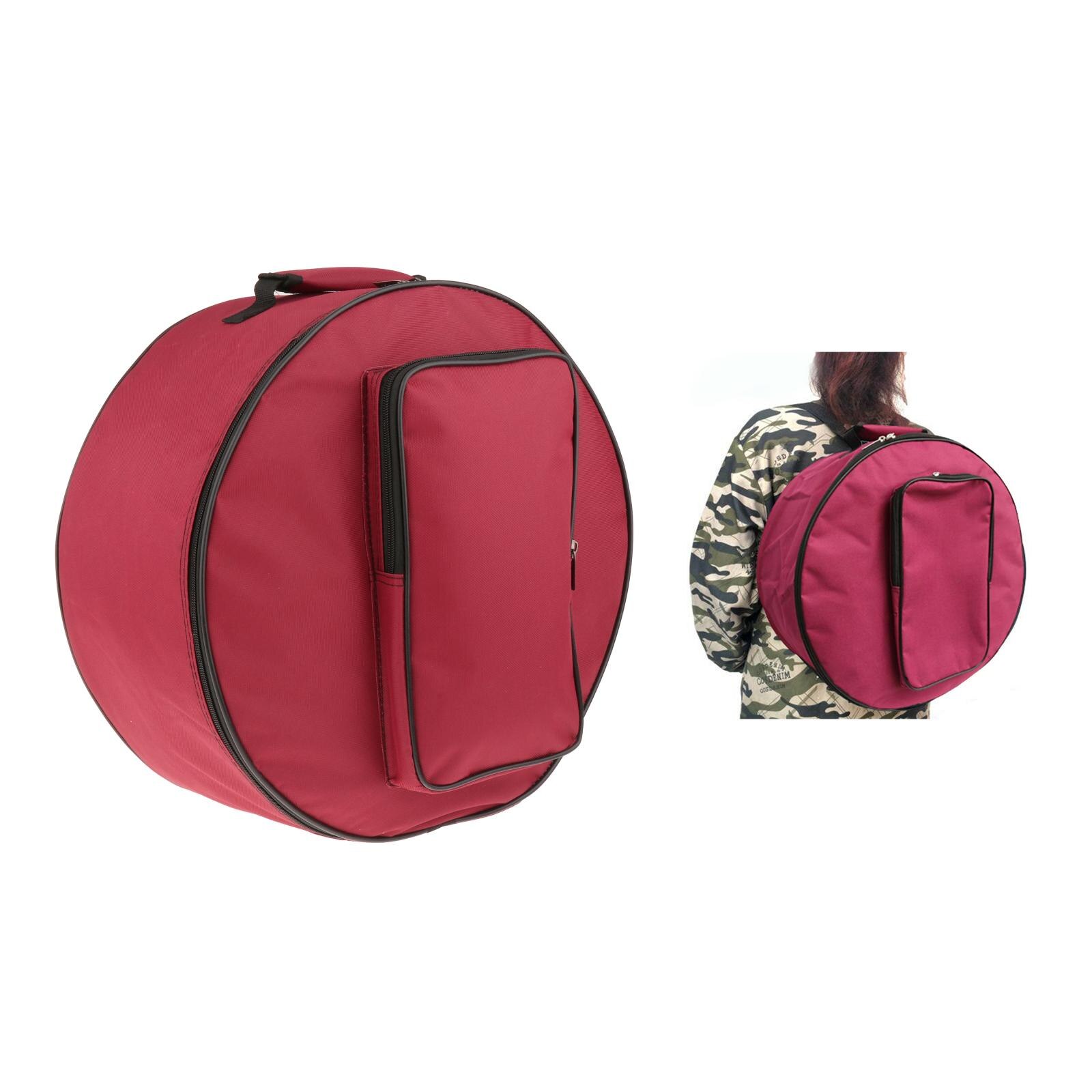 15 Inch Snare Drum Bag Backpack - Oxford Cloth Case With Shoulder Strap & Accessory Pockets