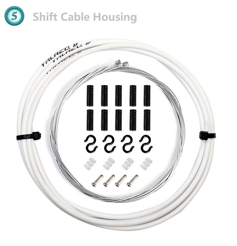 Cycling Bicycle Shift & Brake Cable Housing Set Mountain Bike Road Bicycle Brake & Shifter Cable Housing: White - Shift Set