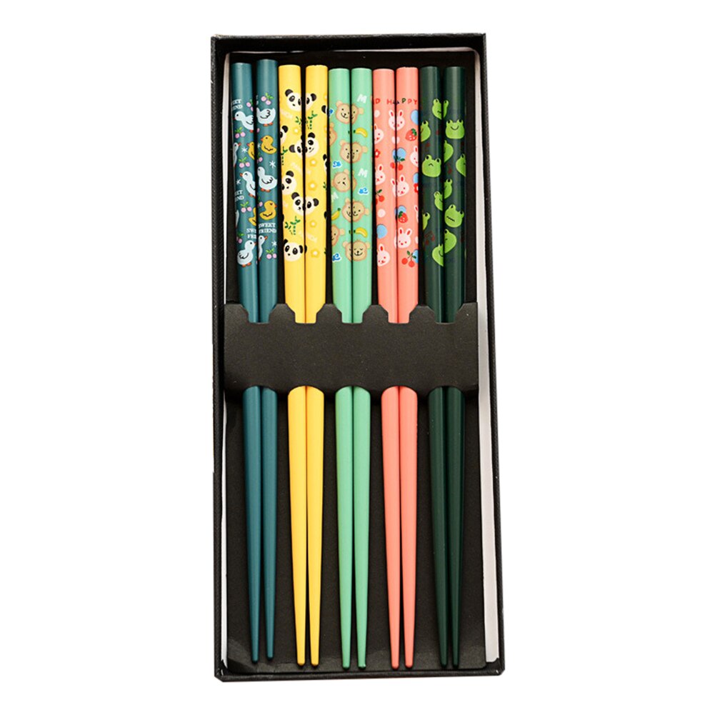 Palillos japoneses de bambú para el hogar, caja de , juego de vajilla portátil, 5 pares,: 5A