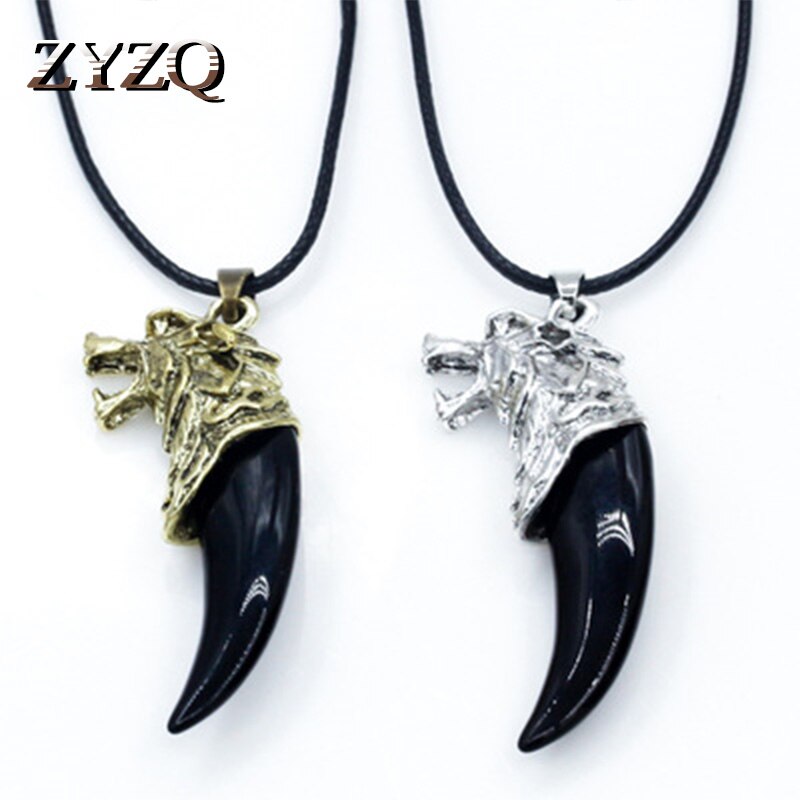 Zyzq trendy neo-gotisk ulvetand vedhæng halskæder til mænd styrke dyretilbehør punk stil halskæde masser & bulk