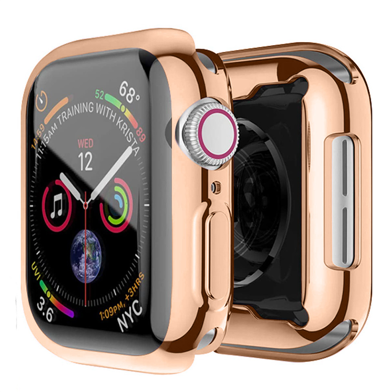 360 Volledige Soft Clear TPU Screen Protector Case Voor Apple Horloge Serie 44 MM 40 MM 42 MM 38 MM Transparante Cover Voor IWatch 6/SE/5/4/3: RED / 2-3.9 Inches
