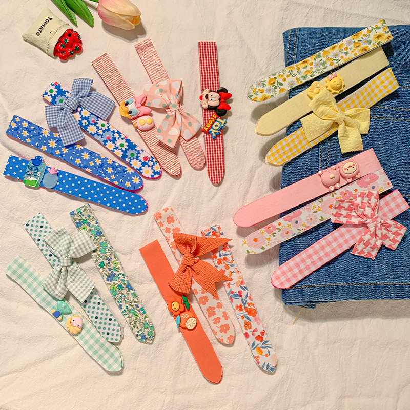 3Pcs Hook &amp; Loop Haarband Kinderen Zomer Pony Stickers Meisjes Gebroken Haar Hoofdbanden Meisjes Hoofdbanden Post Haaraccessoires