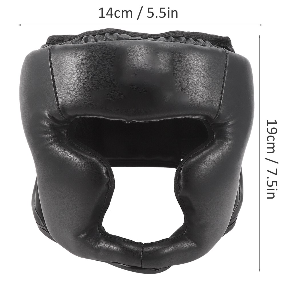 Boxing Helmet PU Karate Muay Thai Helmet Black Closed Type Sanda Training Head Guard Adults Kids Equipment: Children