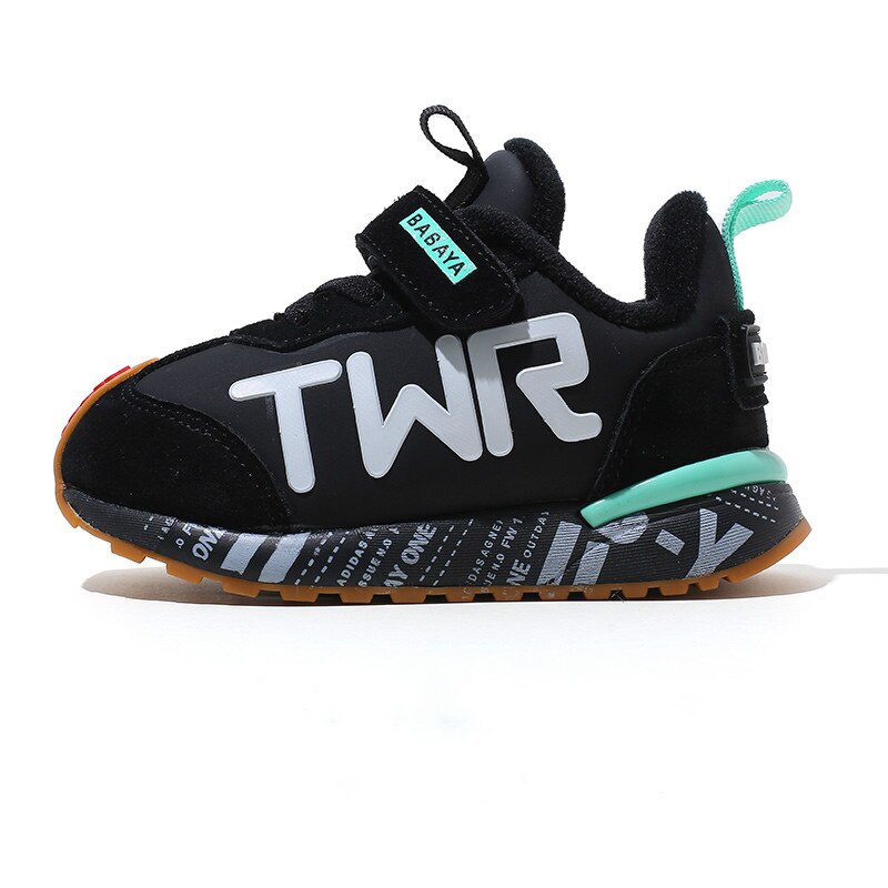 Babaya bambino ragazze ragazzi inverno stivali infante bambino piccolo peluche barca caviglia stivali morbido metter il fondo a non-scontrino bambini ragazzo all'aperto cotone scarpe: nero / CN21 (insole 13.9cm)