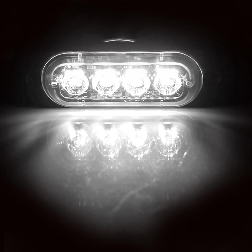 Ultra-Dunne Led Noodverlichting Voor Auto Waarschuwing Flashing Brandweer Politie Noodverlichting Ambulance Politie Strobe Led Lampje: WHITE