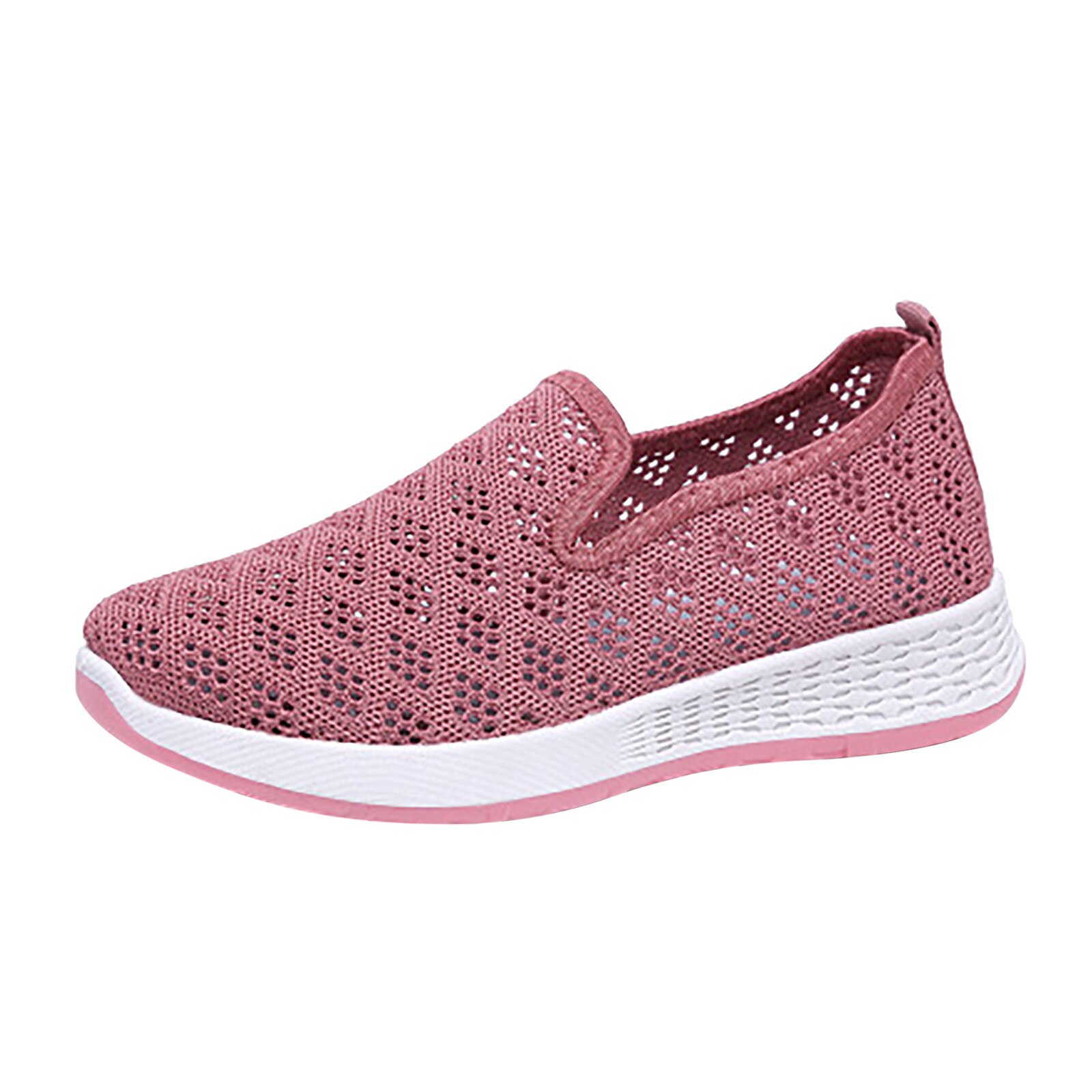 40# Breathable Wedges Sneaker For Woman Slip-on Walking Casual Sneakers Loafers Shoes Woman Non-slip Breathable Running Shoes: Pink / 37