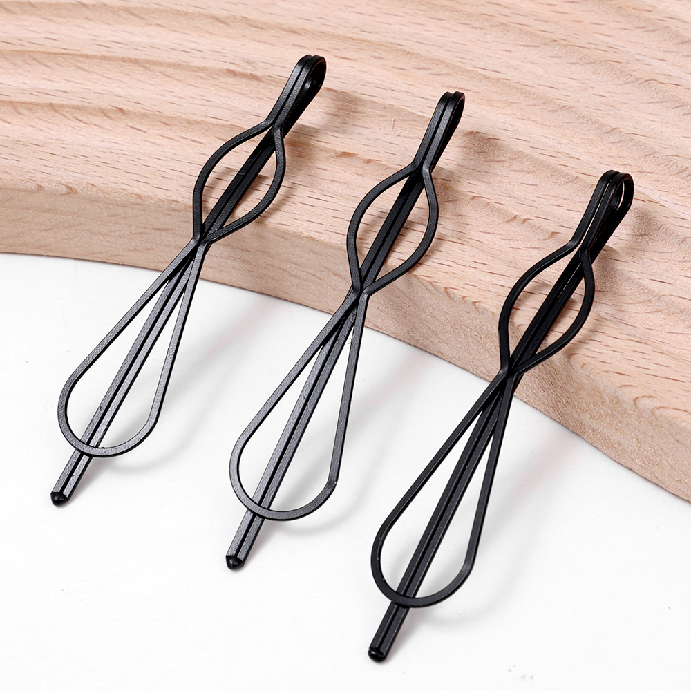 1/20 pçs feminino bb presilhas bobby pin metal preto grampos de cabelo snap bandana grampos de cabelo menina fix acessórios de estilo de cabelo: XS / Preto