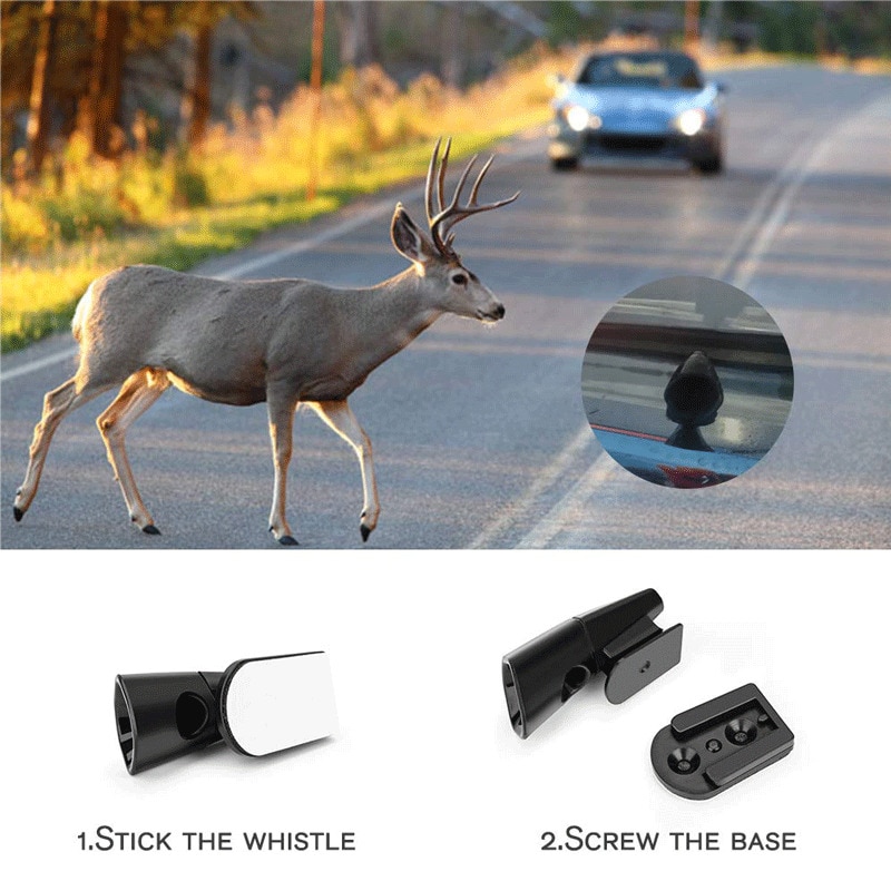 4 Silbatos de advertencia ultrasónicos de ciervos para coche, repelente de animales, dispositivo de alerta de seguridad automático