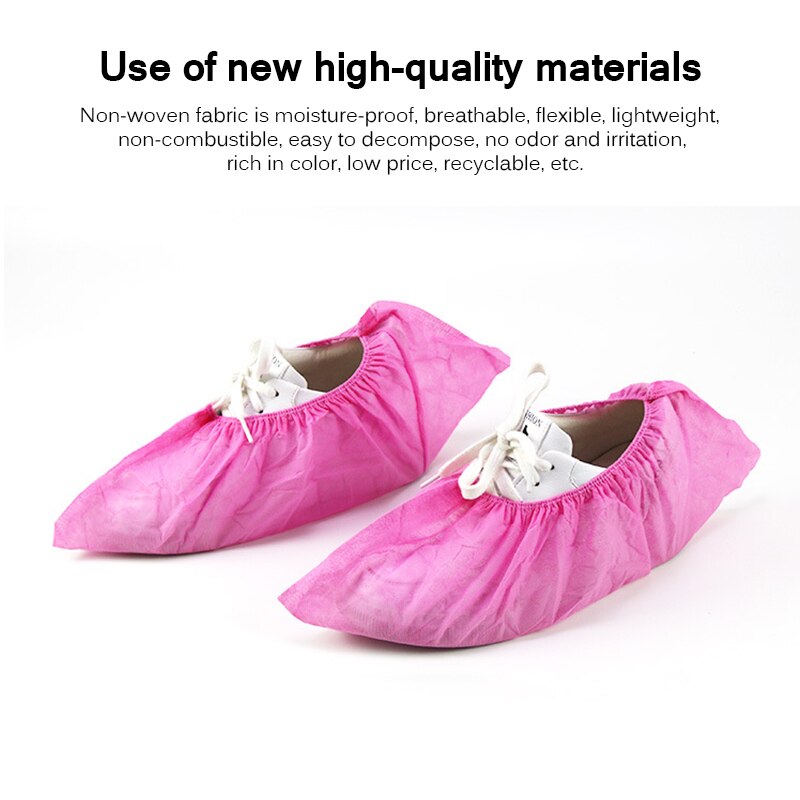 100Pcs Disposable Plastic Anti Slip Boot Safety Shoe Cover Cleaning PVC Plastic Over Shoes Shoe Boot Covers Carpet Protectors