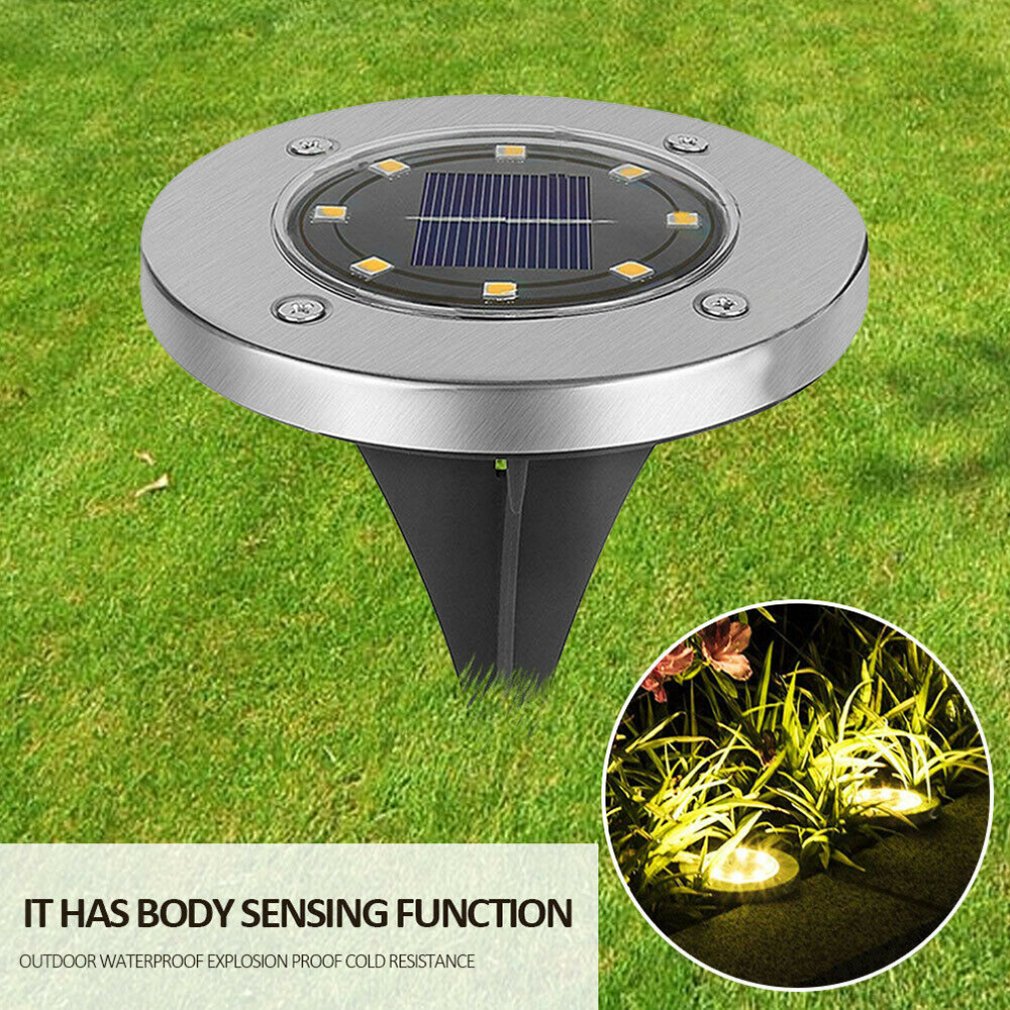 8 led udendørs have solenergi gang lys landskab græsplæne terrasse gård lampe udendørs have sol kanal lys græsplæne lys