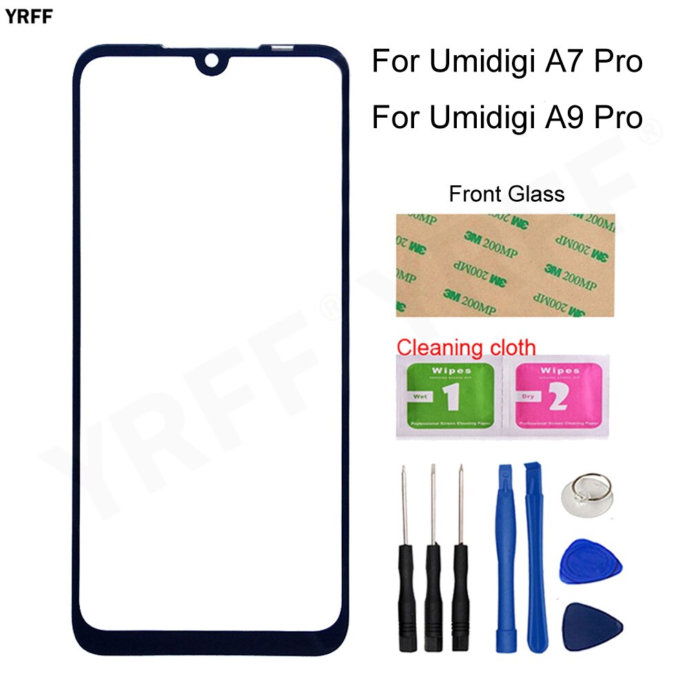Panneau d&#39;écran tactile pour Umi Umidigi A7 Pro/A9 Pro, panneau en verre avant (sans écran tactile), pièces de réparation de téléphone portable, colle 3m