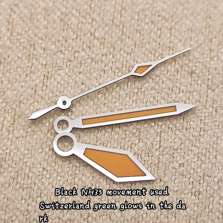 Retro Black Watch Hands NH35 Wacth Hands C3 Green Luminous Watch Pointer for NH35 Watch Movement Luminous Watch Hands Needle: Silver2