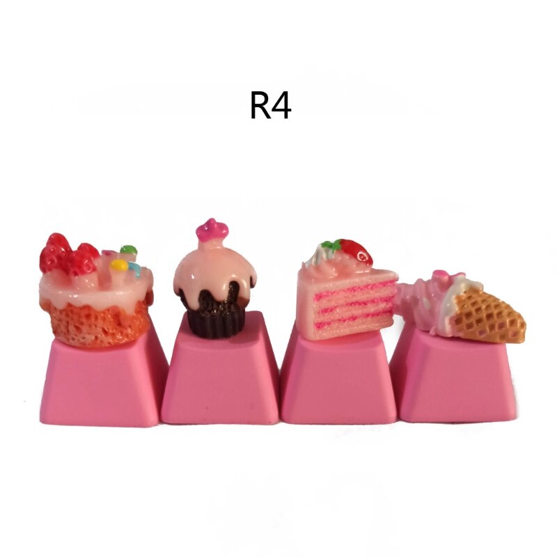 1pc diy pbt-toetskappen roze schattige taart-ijsjes voor mechanische toetsenborden  r4 hoogte 35ea