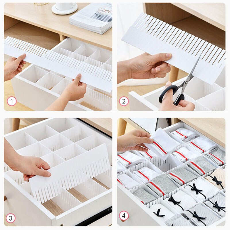 Drawer Organizer Divider DIY Adjustable Household Storage Cabinet Combination Partition Underwear Socks Sundries Storage Grids