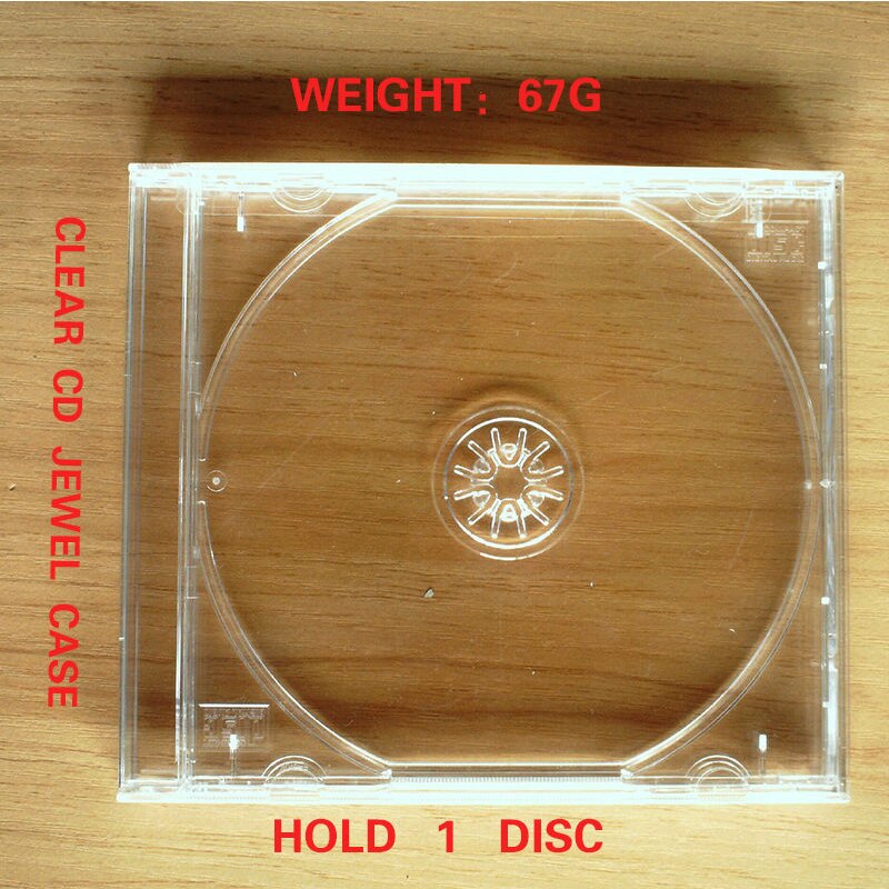 Étui à bijoux pour CD + DVD/2CD, 1/2/4 disques, Standard, transparent/noir: 1 DISC Clear