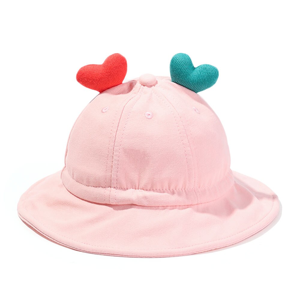Sombrero de Sol para bebé, gorra para niños, Panamá, Unisex, playa, sombrero de cubo, gorros infantiles de dibujos animados, protección UV, 6-24 meses: pink