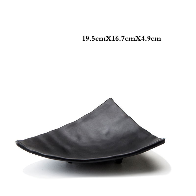 Keukengerei Set Creatieve Zwarte Food Grade Plastic Botplaat Persoonlijkheid Sushi Fruit Dessertbord Restaurant Keukenschotel: Bruin