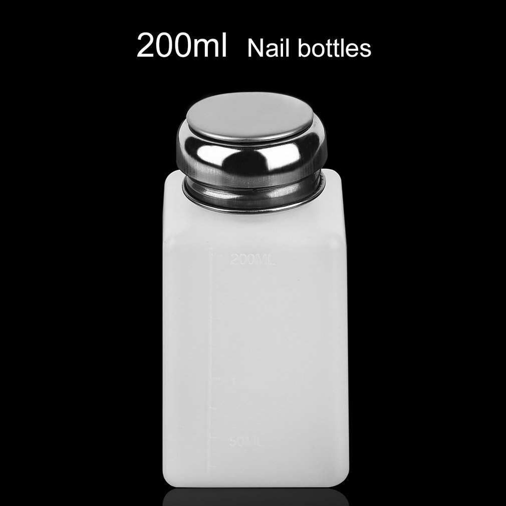 200ML Liquid Alcohol Press Nail Polish Remover Dispenser Pumping Bottle SMR88