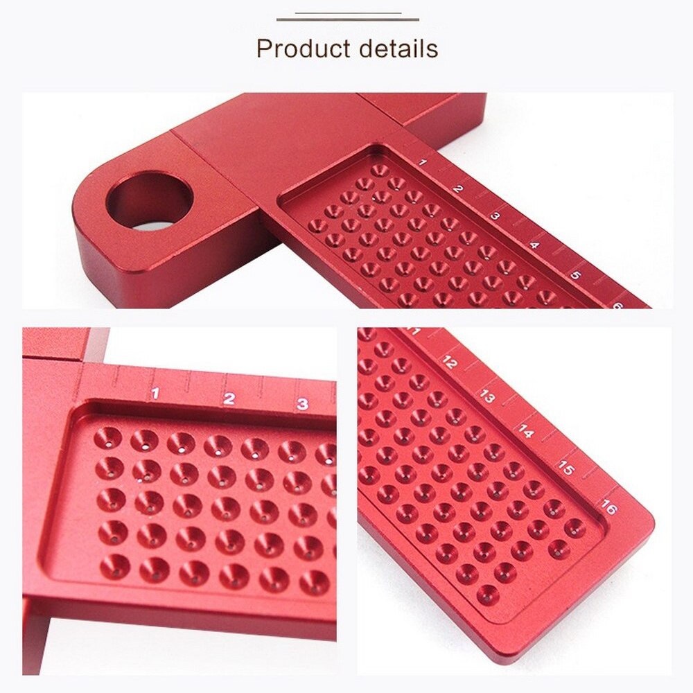 Woodworking scribe,Aluminum Precision Woodworking T-Square,measuring tools,crossed ruler Carpenter Tool Lightweight Durable