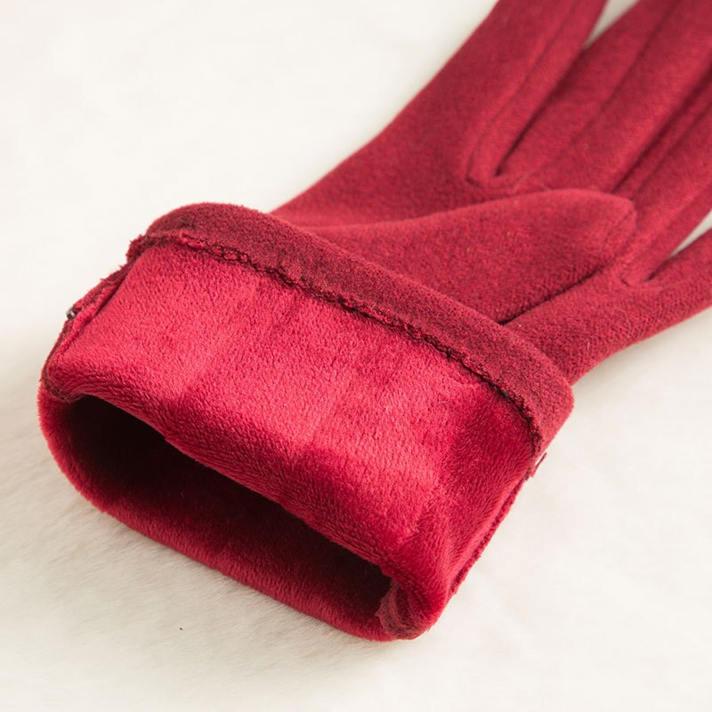 Guantes de Cachemira de algodón para mujer, manoplas cálidas de felpa interior para deportes, Fitness, pantalla táctil, para ciclismo, de dedo completo, C54, Otoño e Invierno
