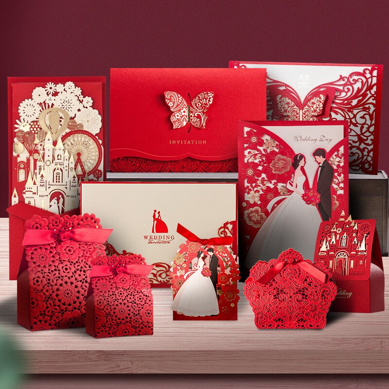 Ekteskap bryllup invitasjoner bryllup invitasjoner invitasjon rød godteri boks skrustikke opplevelse