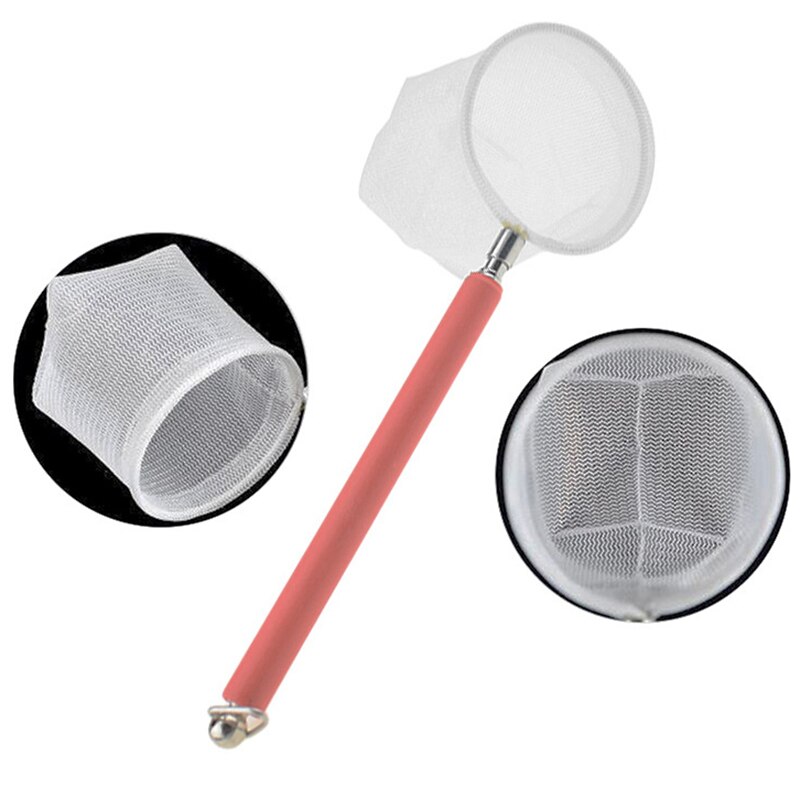 Mini red de camarón para acuario, malla fina telescópica, pequeña red de pesca con mango largo de acero inoxidable, M56
