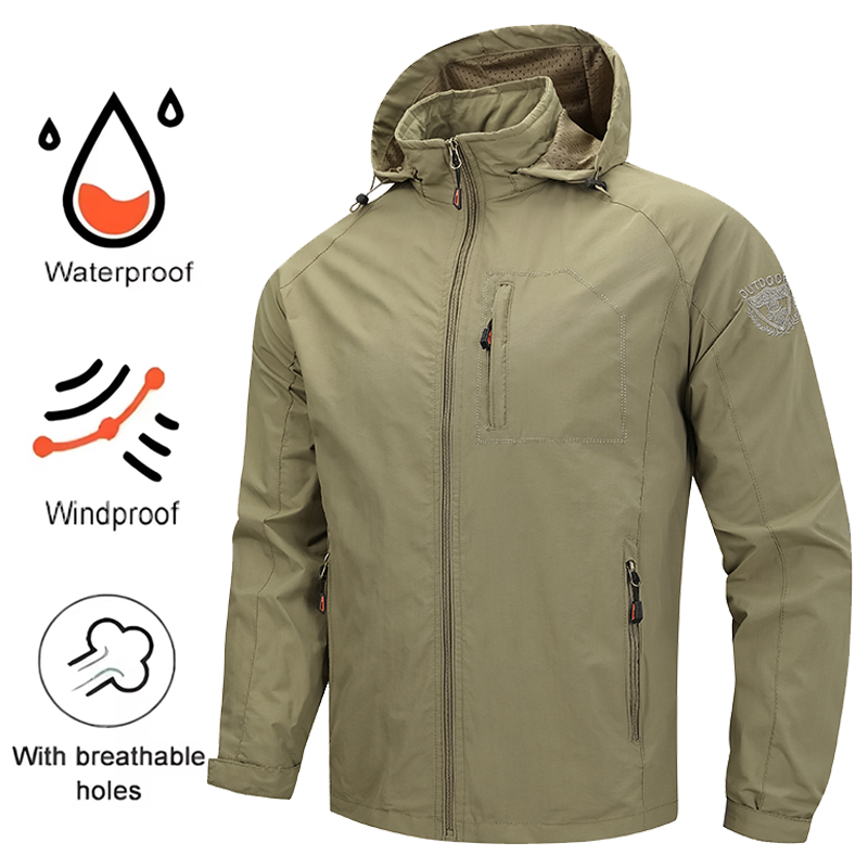 Frühling Männer Wasserdichte draussen Jacken Mann Abnehmbare Hütte Wandern Fisch Jacken Herren Multi Tasche Jogger Outwear Windjacke