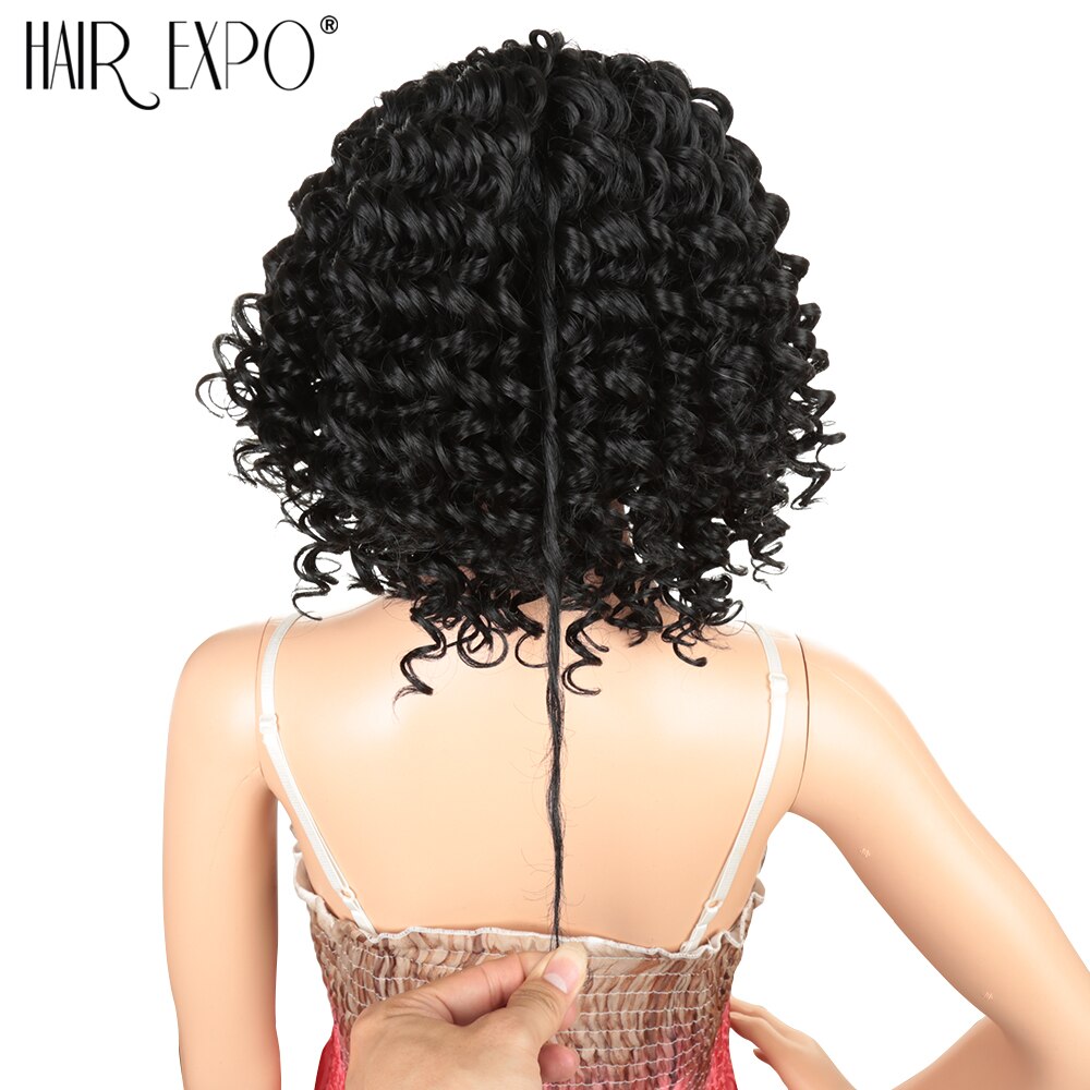 12inch Synthetic Lace Front Wig Afro Hair Short Kinky Curly Glueless Lace Wigs Style For Black Women Hair Expo City