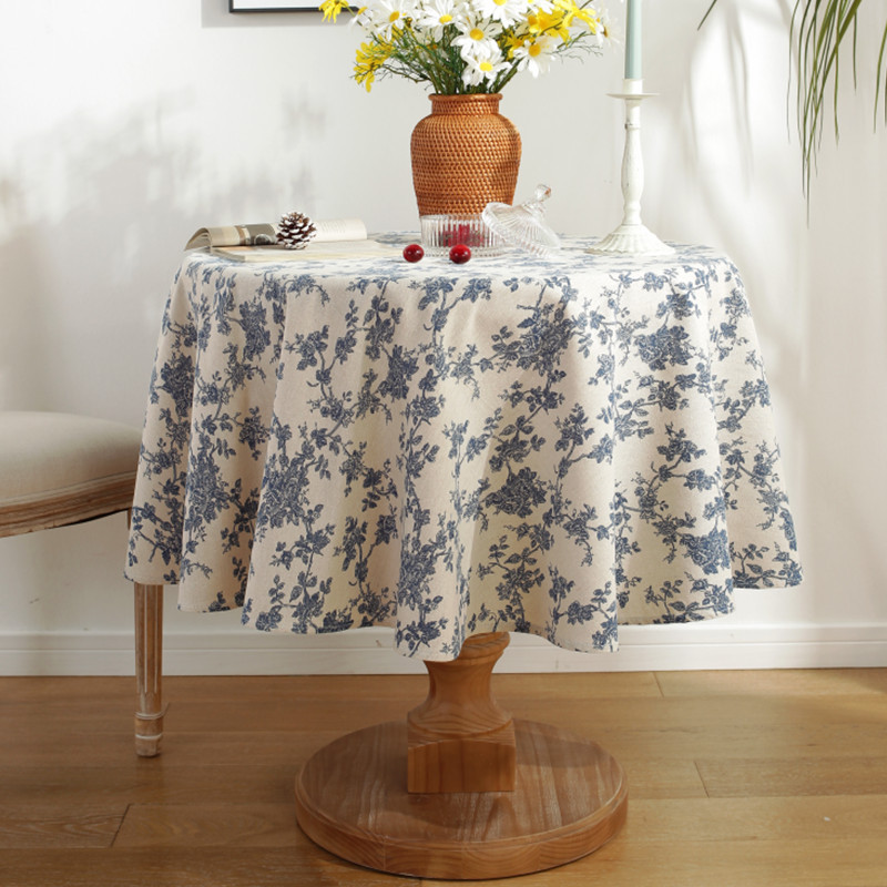 Nappe de table DOUCEUR D'INTERIEUR Nappe ronde peachy - bleu