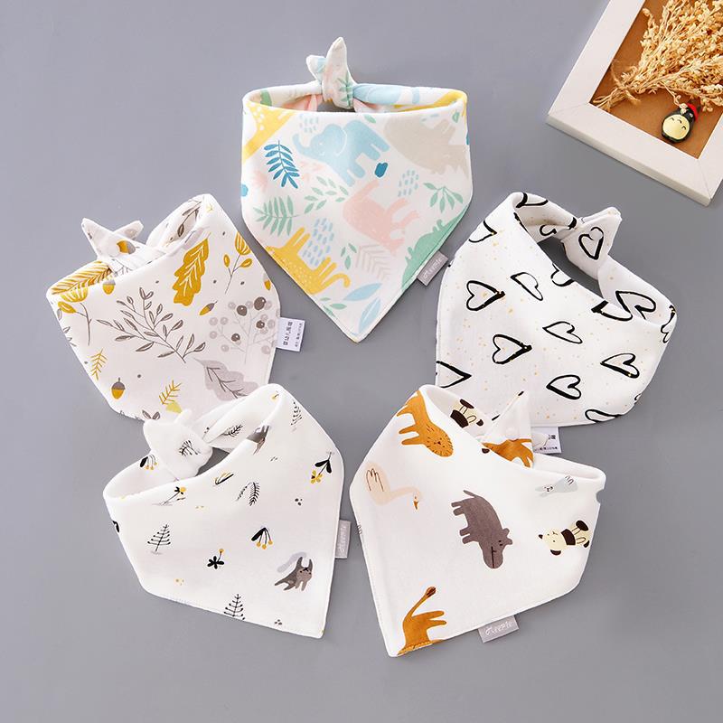 5 Stks/set Slabbers Driehoek Dubbele Katoen Bandana Slabbetjes Baby Jongens Meisjes Babador Voeden Kiel Zuigeling Burp Doek Baby Speeksel handdoek: 10