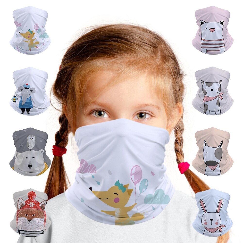Bandana sans couture avec animaux à petits yeux pour enfants, bandeau, masque facial, écharpe tubulaire, cagoule, couvre-chef