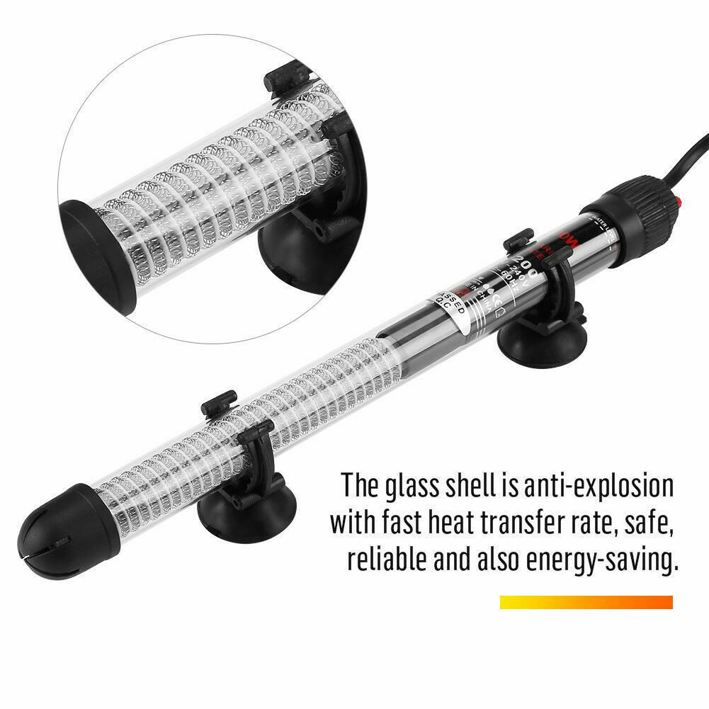 Mini Fish Tank Heater Submersible Adjustable Water Heater Stick 25/50/100/200/300W SNO88