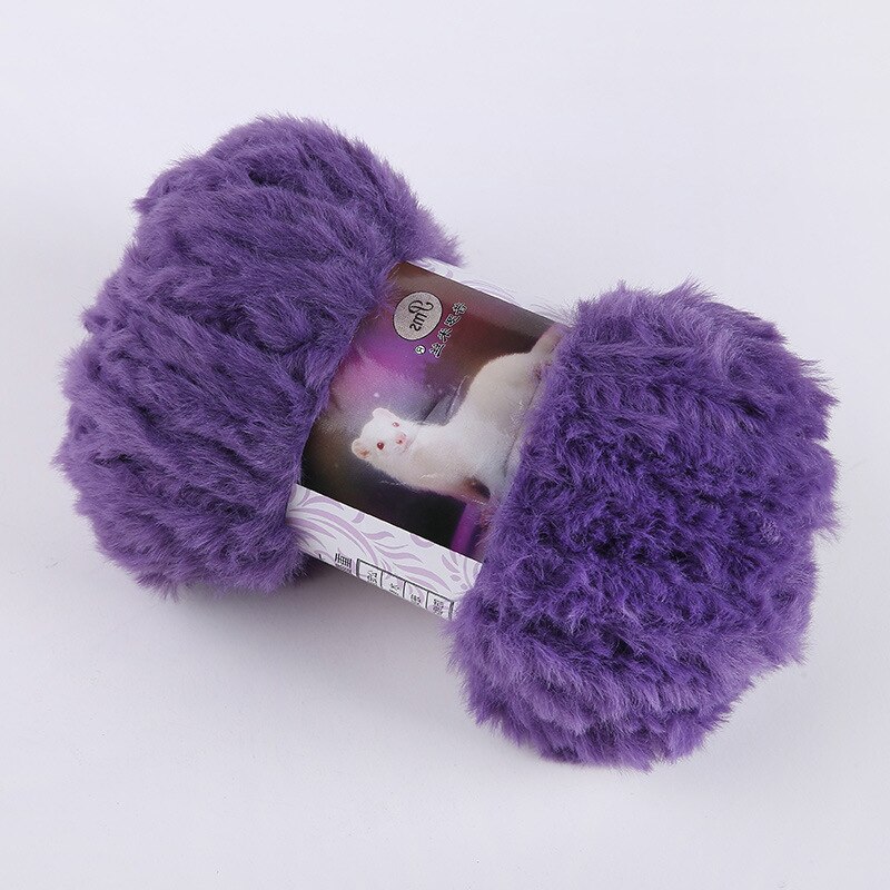 Kasjmier Lange Pluche Nertsen Garen Wol Weven Trui Muts Sjaal Anti-Pilling Garen Hand Breien Diy Handgemaakte supply: dark purple