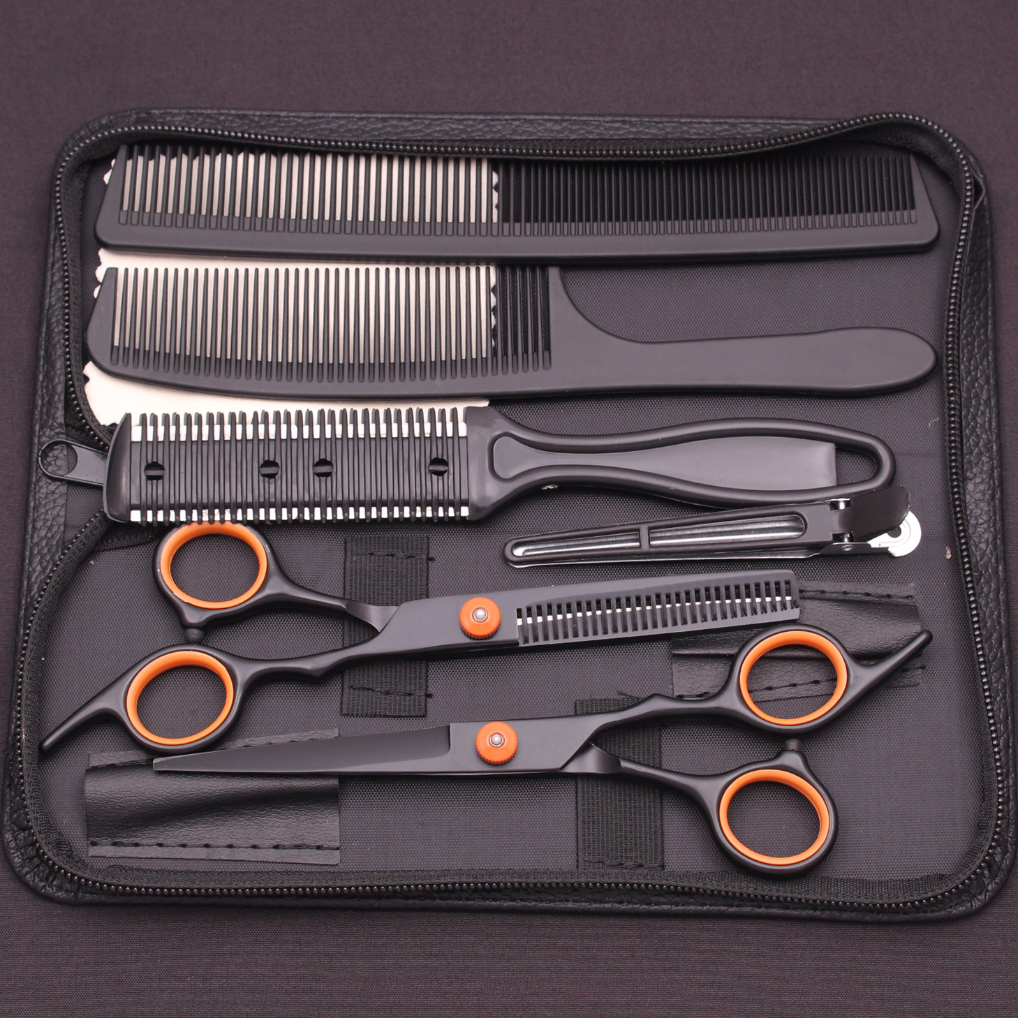 6.0 ''Haar Schaar Roestvrij Knippen Schaar Dunner Kappers Kapsel Kam Scheermessen Set Salon Kapper & Thuis C1001: YELLOW