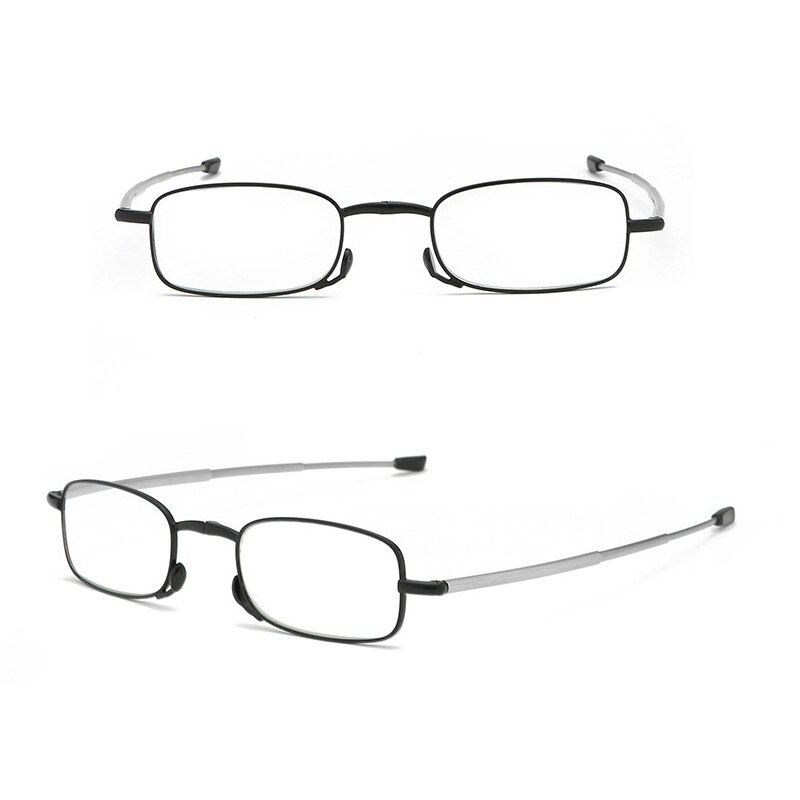 MINI Reading Glasses Men Women Folding Small Glasses Frame Black Metal Glasses With Original Box Portable