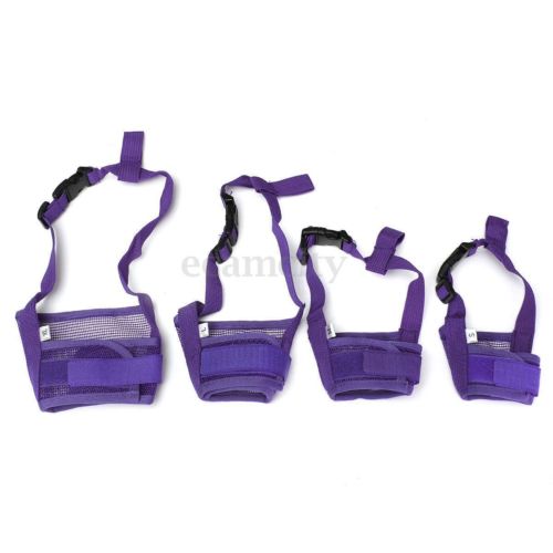 SOFT Nylon Adjustable ANTI Bite Bark DOG SAFETY MUZZLE Breathable Mesh MUZZEL: C / XL