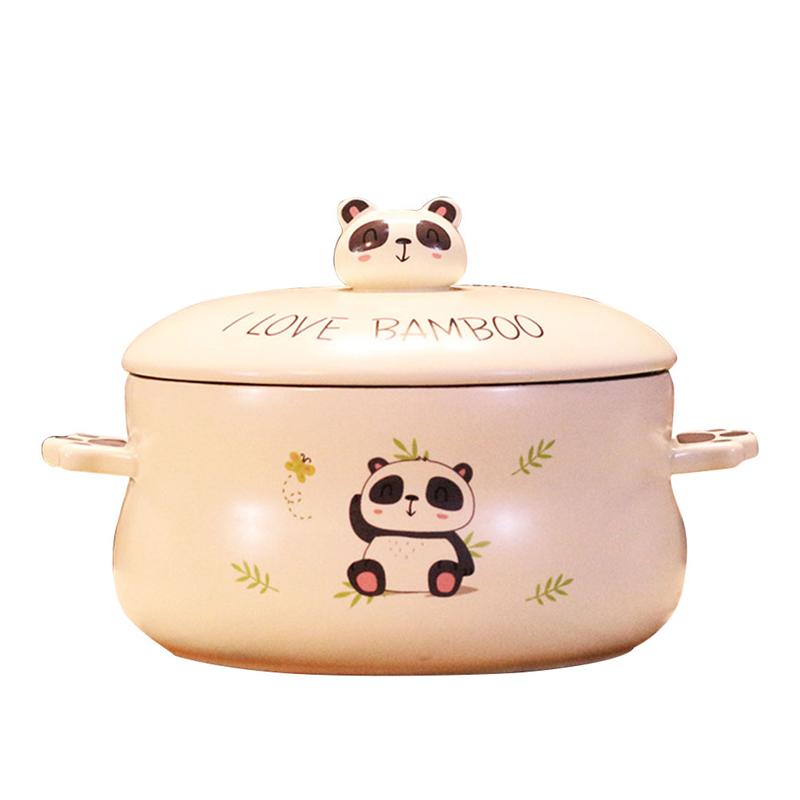 Schattige Panda Keramische Kom Creatieve Instant Noodle Kom Praktische Keuken Servies: 2