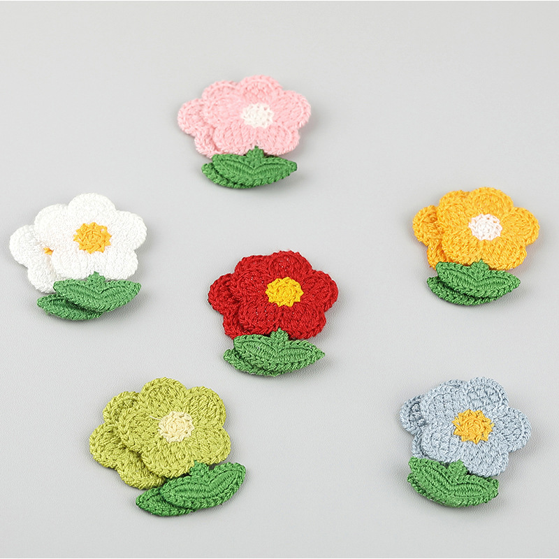 10 Stuks Bloem Gebreide Patches Geborduurde Stof Gordijnen Dekbedovertrekken Decoratieve Stickers Kleding Accessoires