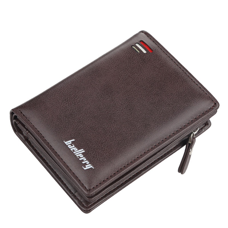 portefeuille hommes Style classique portefeuille en cuir PU hommes portefeuilles court homme sac à main portefeuille porte-cartes hommes: coffee