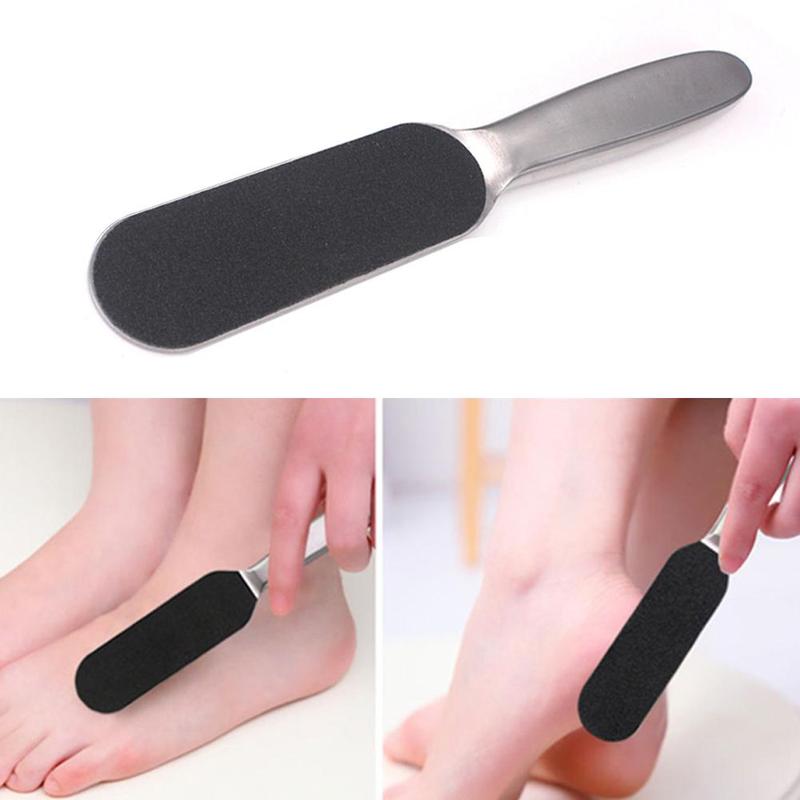 1Pc Stalen Dubbele Kant Voet Bestand Met 10Pcs Schuren Papers Raspende Eelt Dead Skin Remover Pedicure Voetverzorging tool